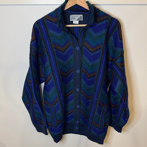 Tuttamaglia Gispa Sweaters - Italian Tuttamaglia Gispa Women’s Vintage Mohair Blend Button Up Cardigan Size M